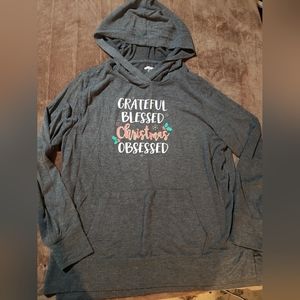 Holiday Time • Womens graphic hooded sweatshirt • XL (16/18)